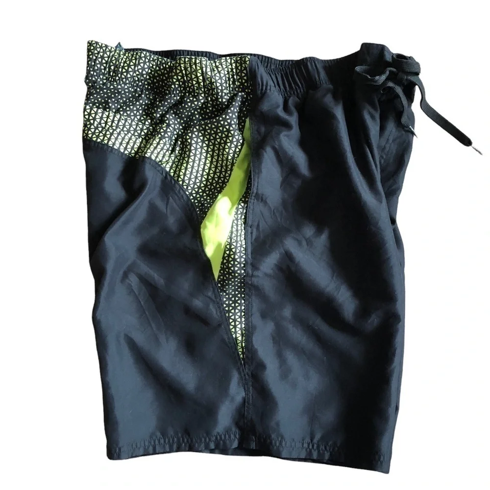 OP Drawstring Swim Trunks Navy Yellow XL Mens